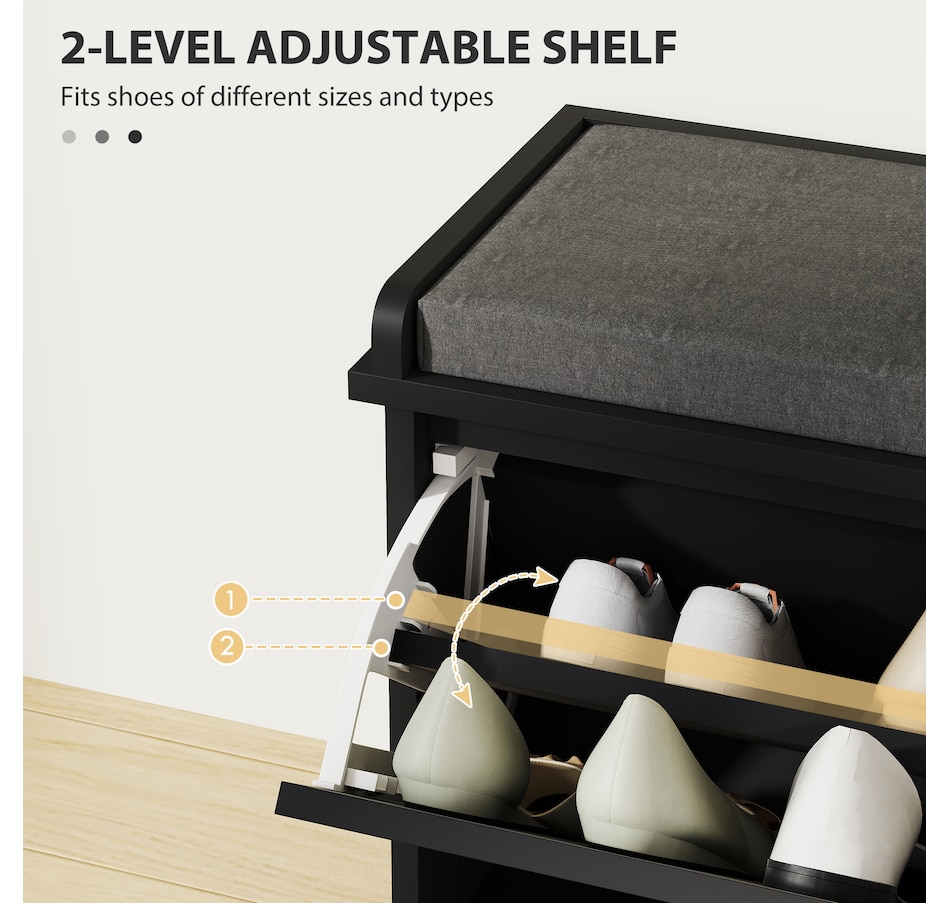 Image 929708_ALTMORE28.jpg, Product 929-708 / Price $94.99 - $114.99, HOMCOM Shoe Bench with Flip Drawer and Cushion for Entryway from HOMCOM on TSC.ca's Home & Garden department