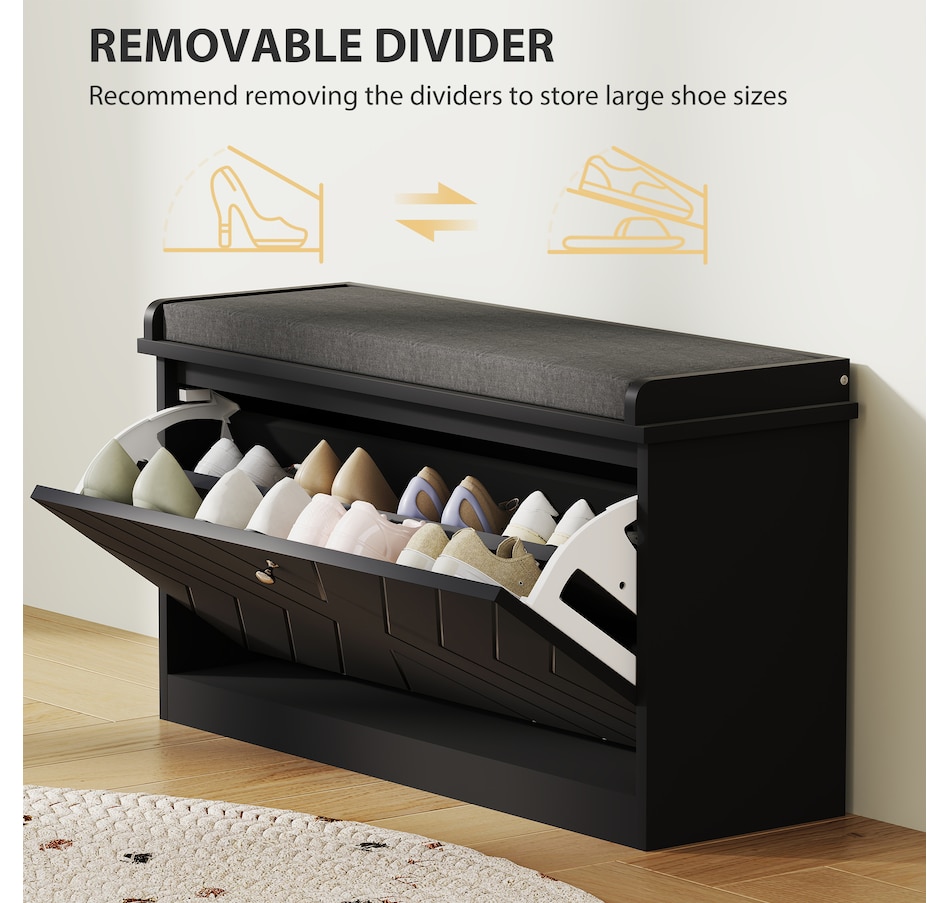 Image 929708_ALTMORE29.jpg, Product 929-708 / Price $94.99 - $114.99, HOMCOM Shoe Bench with Flip Drawer and Cushion for Entryway from HOMCOM on TSC.ca's Home & Garden department