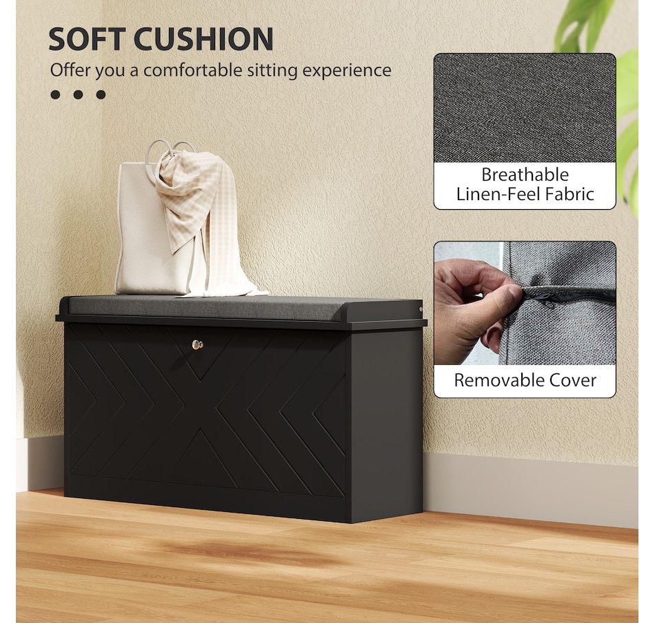 Image 929708_ALTMORE30.jpg, Product 929-708 / Price $94.99 - $114.99, HOMCOM Shoe Bench with Flip Drawer and Cushion for Entryway from HOMCOM on TSC.ca's Home & Garden department