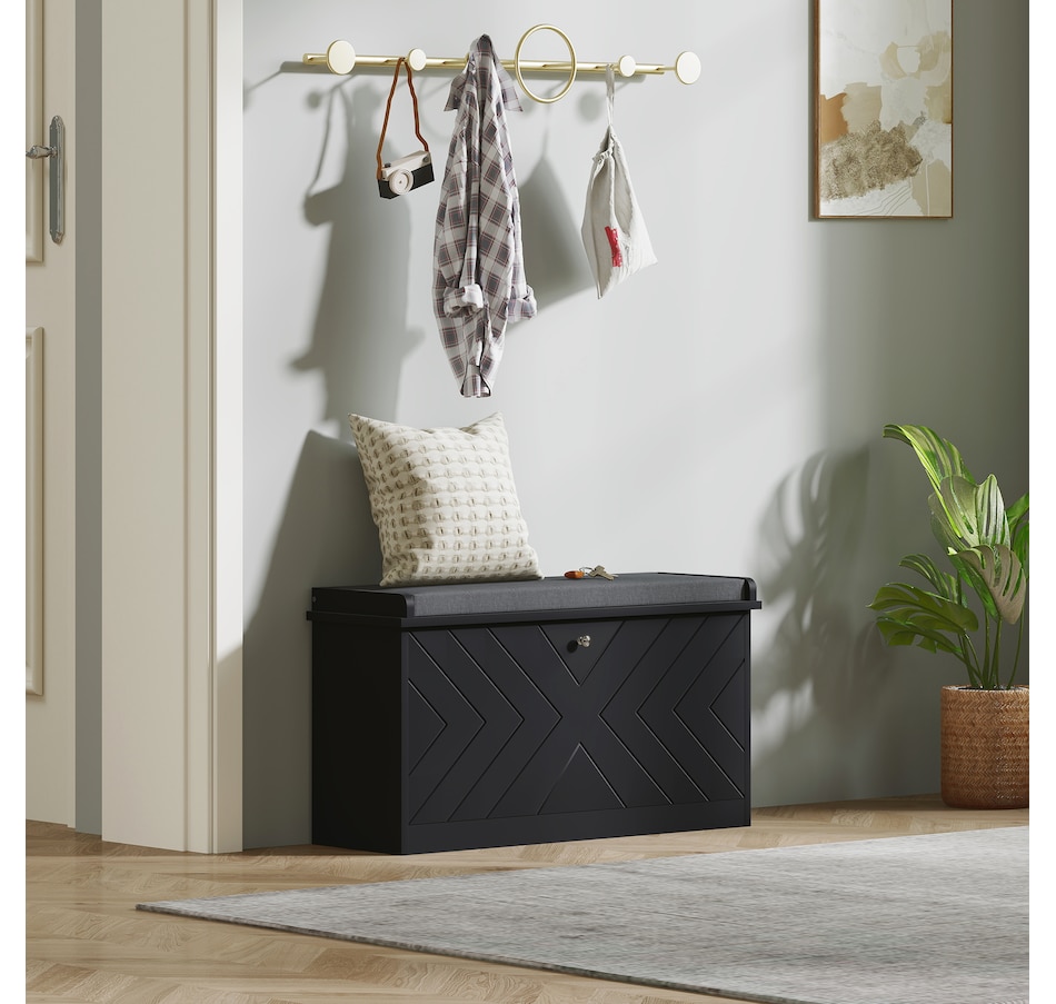 Image 929708_ALTMORE31.jpg, Product 929-708 / Price $94.99 - $114.99, HOMCOM Shoe Bench with Flip Drawer and Cushion for Entryway from HOMCOM on TSC.ca's Home & Garden department