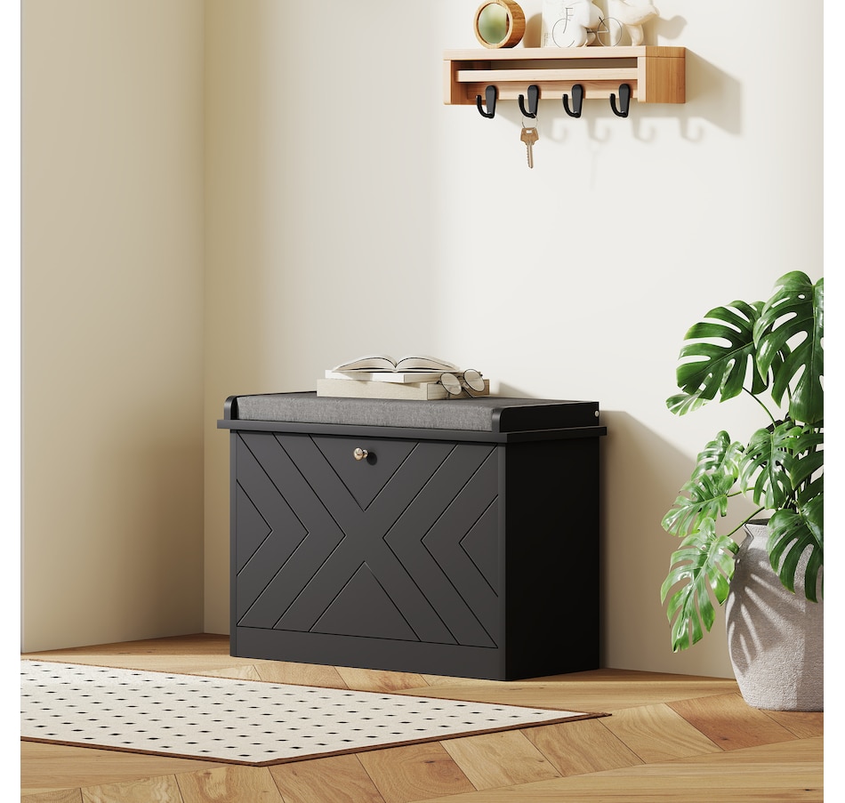 Image 929708_ALTMORE33.jpg, Product 929-708 / Price $94.99 - $114.99, HOMCOM Shoe Bench with Flip Drawer and Cushion for Entryway from HOMCOM on TSC.ca's Home & Garden department