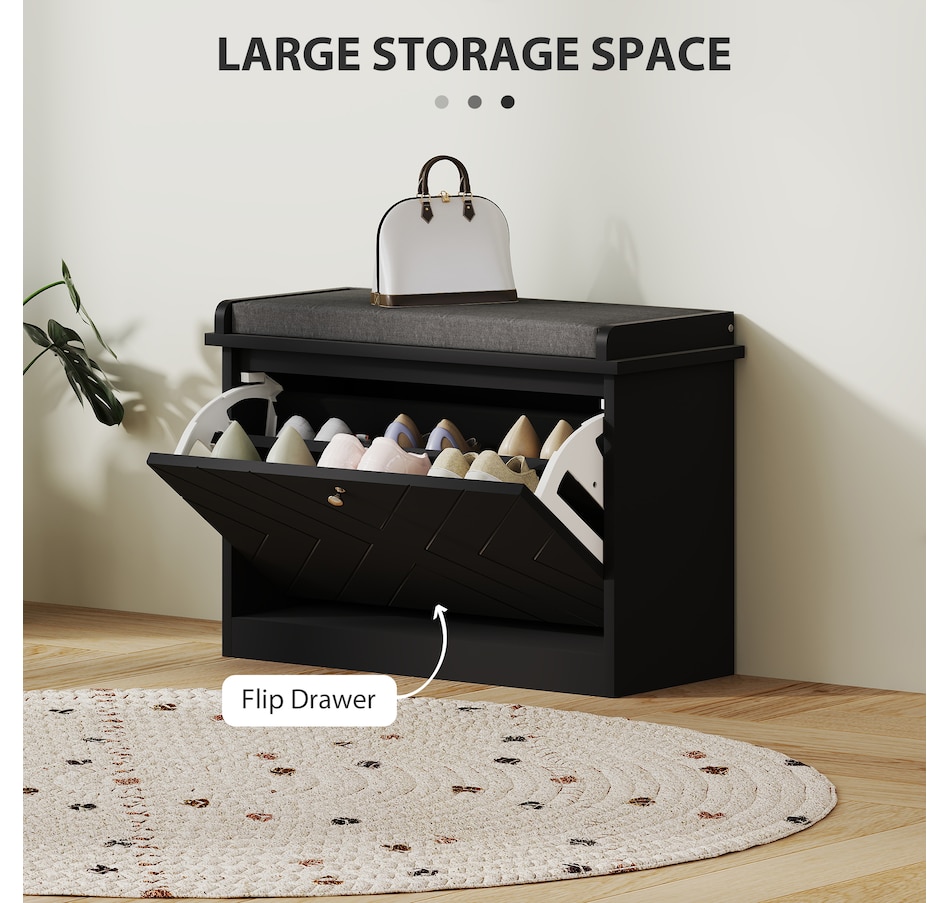 Image 929708_ALTMORE35.jpg, Product 929-708 / Price $94.99 - $114.99, HOMCOM Shoe Bench with Flip Drawer and Cushion for Entryway from HOMCOM on TSC.ca's Home & Garden department