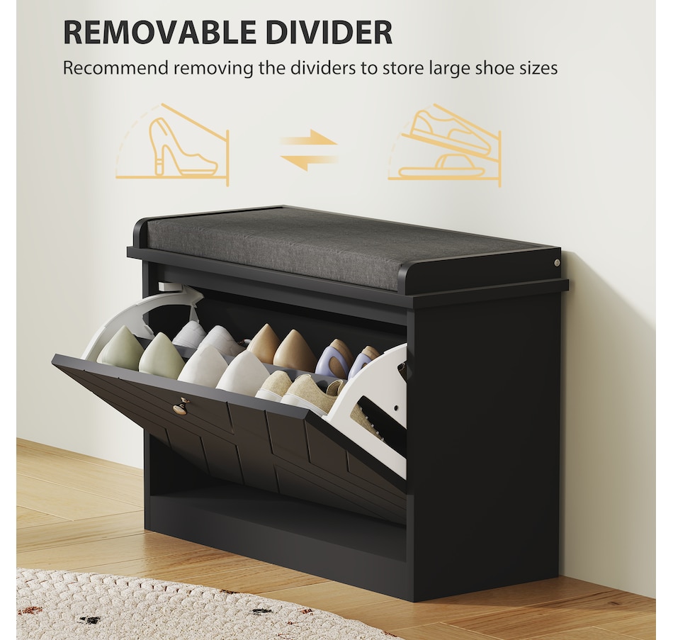 Image 929708_ALTMORE37.jpg, Product 929-708 / Price $94.99 - $114.99, HOMCOM Shoe Bench with Flip Drawer and Cushion for Entryway from HOMCOM on TSC.ca's Home & Garden department