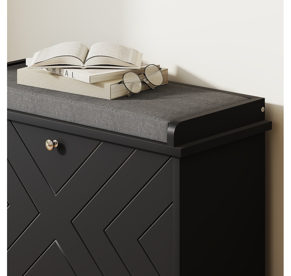 Image 929708_ALTMORE40.jpg, Product 929-708 / Price $94.99 - $114.99, HOMCOM Shoe Bench with Flip Drawer and Cushion for Entryway from HOMCOM on TSC.ca's Home & Garden department