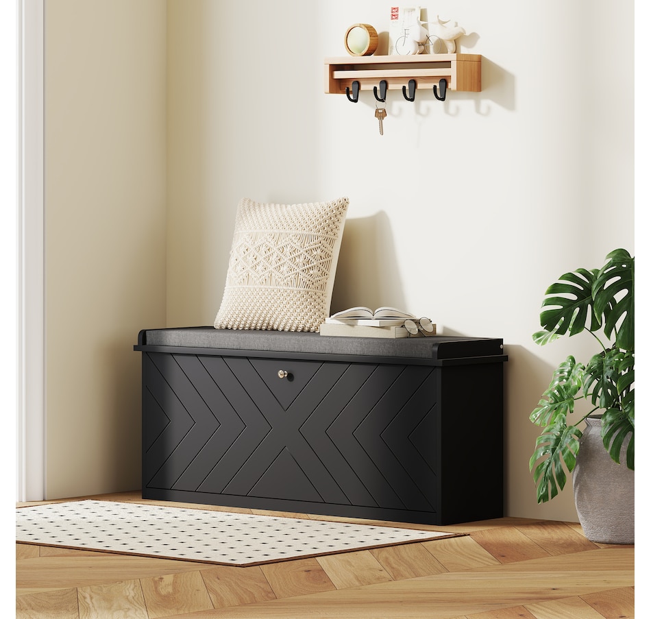 Image 929708_ALTMORE41.jpg, Product 929-708 / Price $94.99 - $114.99, HOMCOM Shoe Bench with Flip Drawer and Cushion for Entryway from HOMCOM on TSC.ca's Home & Garden department