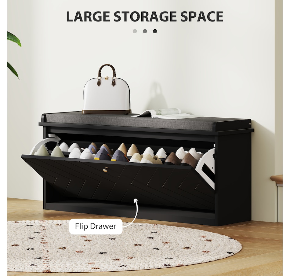 Image 929708_ALTMORE43.jpg, Product 929-708 / Price $94.99 - $114.99, HOMCOM Shoe Bench with Flip Drawer and Cushion for Entryway from HOMCOM on TSC.ca's Home & Garden department