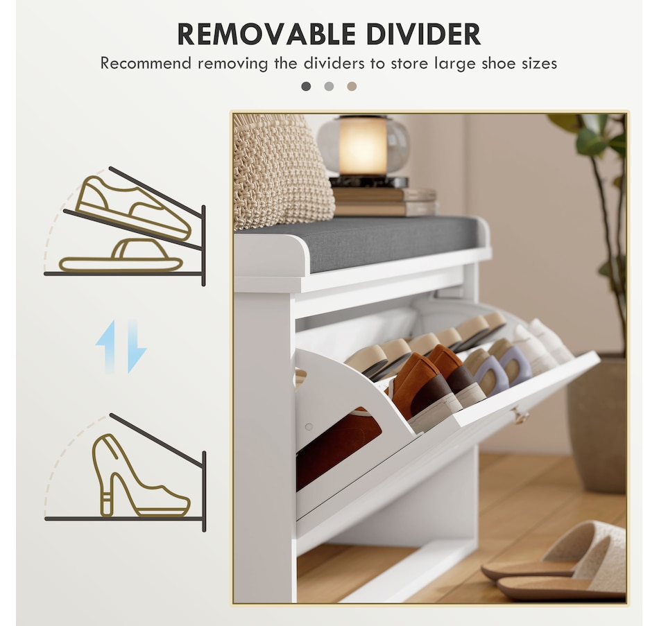 Image 929708_ALTMORE5.jpg, Product 929-708 / Price $94.99 - $114.99, HOMCOM Shoe Bench with Flip Drawer and Cushion for Entryway from HOMCOM on TSC.ca's Home & Garden department