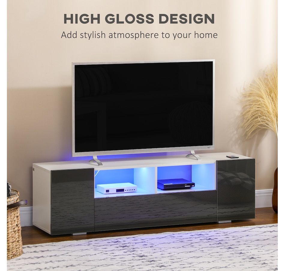 Image 929712_ALTMORE11.jpg, Product 929-712 / Price $179.99 - $189.99, HOMCOM High Gloss TV Cabinet Stand for TVs up to 60" with LED Lights from HOMCOM on TSC.ca's Home & Garden department