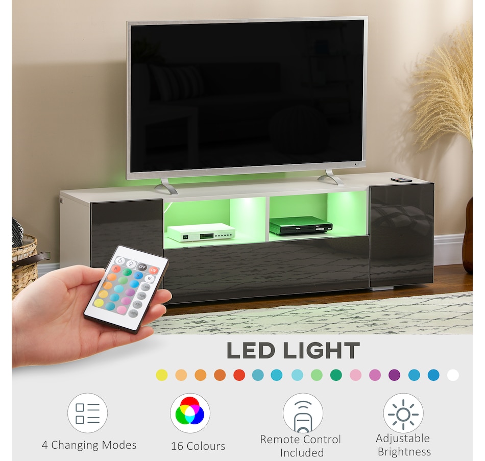 Image 929712_ALTMORE12.jpg, Product 929-712 / Price $179.99 - $189.99, HOMCOM High Gloss TV Cabinet Stand for TVs up to 60" with LED Lights from HOMCOM on TSC.ca's Home & Garden department