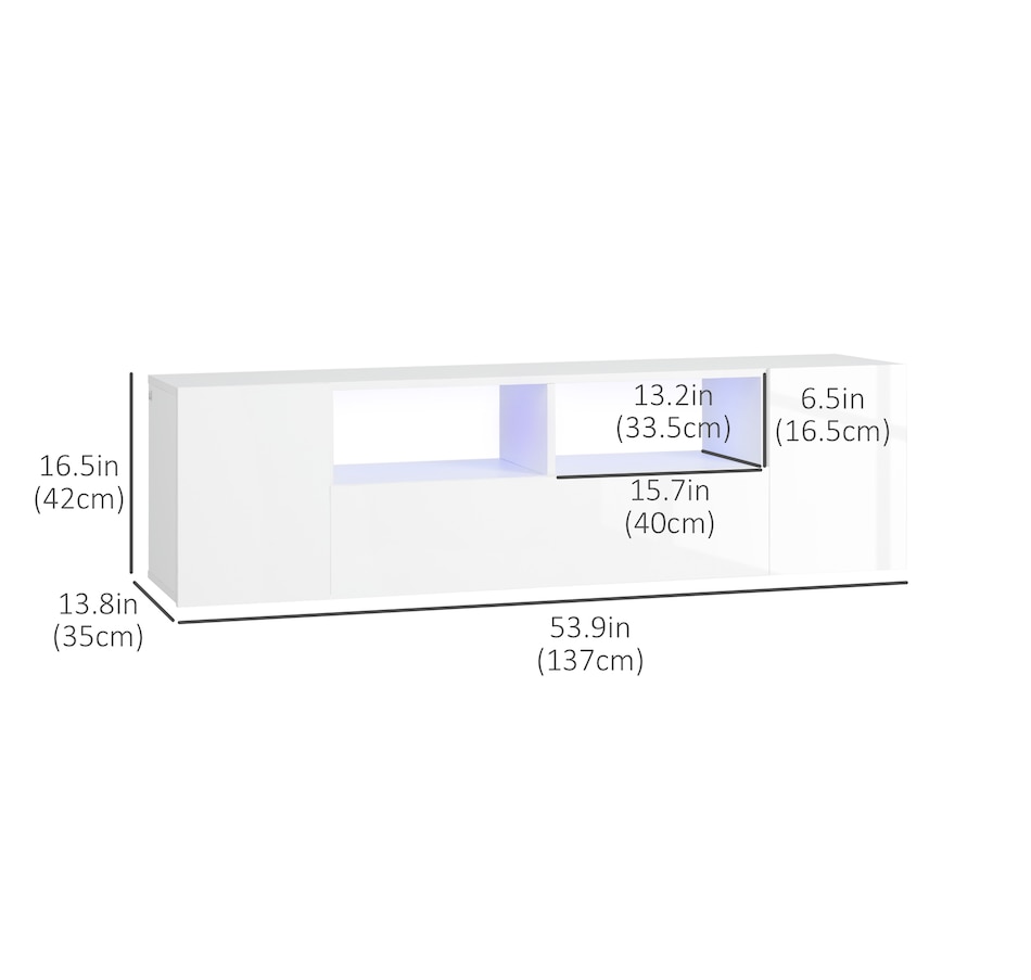 Image 929712_ALTMORE2.jpg, Product 929-712 / Price $179.99 - $189.99, HOMCOM High Gloss TV Cabinet Stand for TVs up to 60" with LED Lights from HOMCOM on TSC.ca's Home & Garden department
