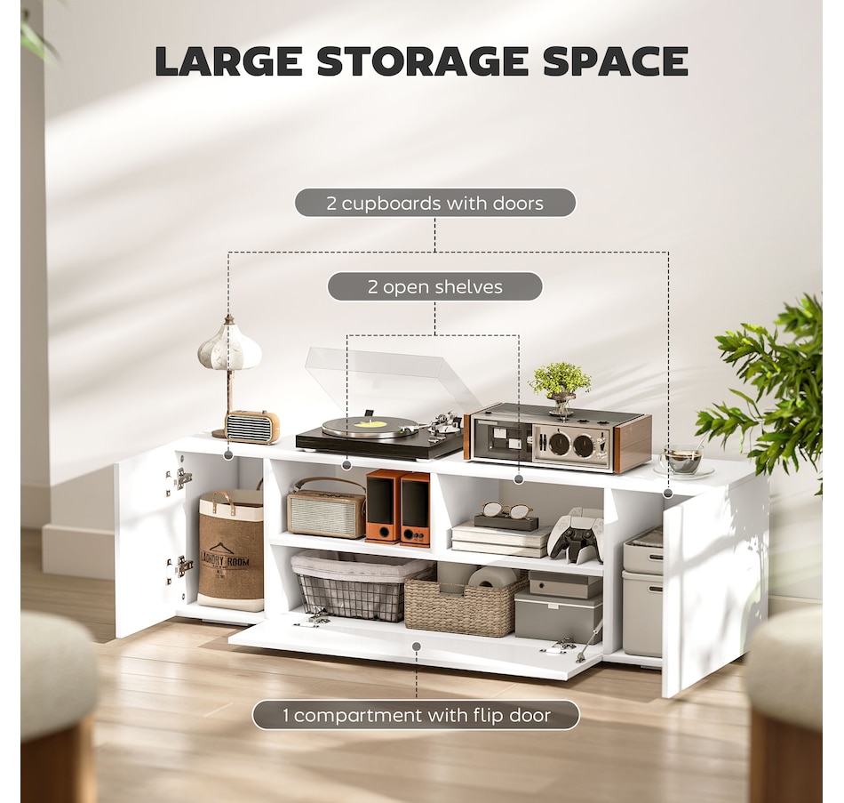 Image 929712_ALTMORE5.jpg, Product 929-712 / Price $179.99 - $189.99, HOMCOM High Gloss TV Cabinet Stand for TVs up to 60" with LED Lights from HOMCOM on TSC.ca's Home & Garden department