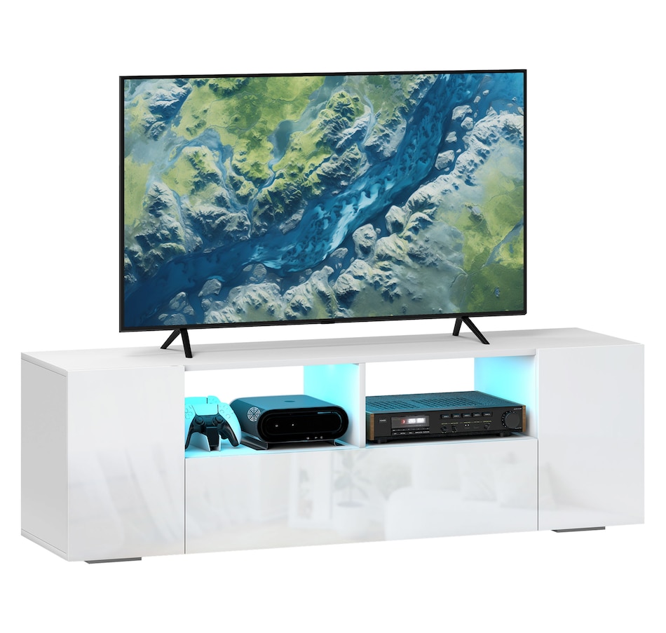 Image 929712_ST01.jpg, Product 929-712 / Price $179.99 - $189.99, HOMCOM High Gloss TV Cabinet Stand for TVs up to 60" with LED Lights from HOMCOM on TSC.ca's Home & Garden department