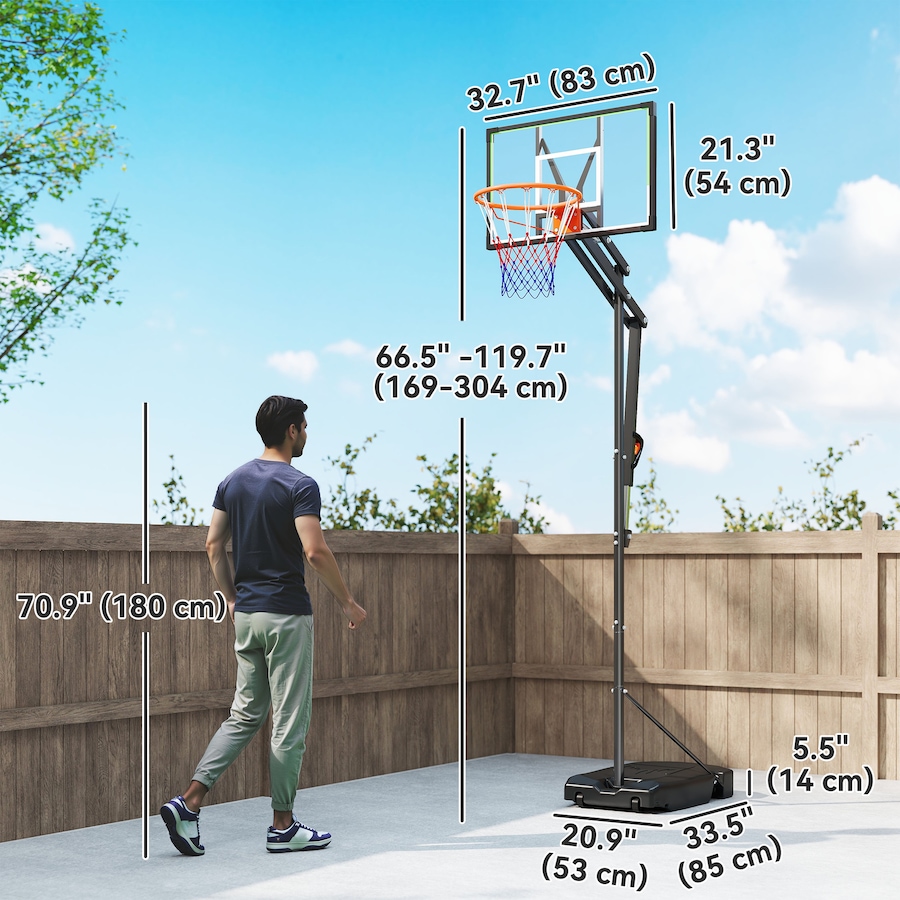 Image 929732_ALTMORE2.jpg, Product 929-732 / Price $119.99, Soozier Basketball Hoop, 4.1-8.5ft Adjustable Basketball Goal with 18" Rim from Soozier on TSC.ca's Health & Fitness department