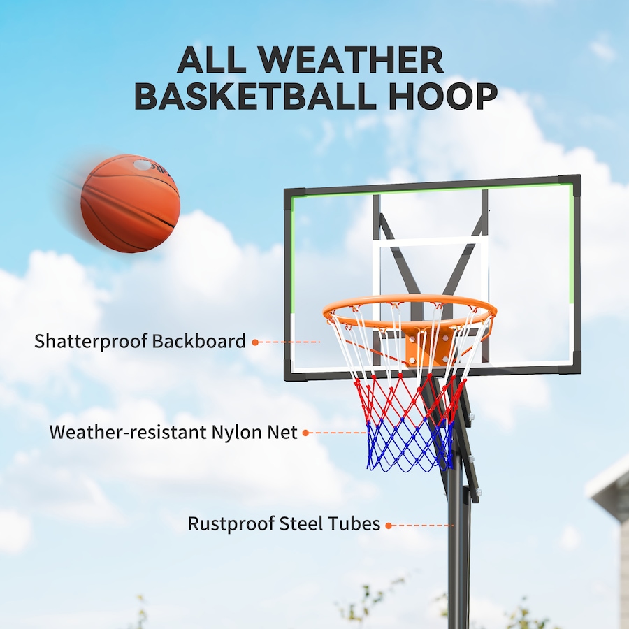 Image 929732_ALTMORE4.jpg, Product 929-732 / Price $119.99, Soozier Basketball Hoop, 4.1-8.5ft Adjustable Basketball Goal with 18" Rim from Soozier on TSC.ca's Health & Fitness department