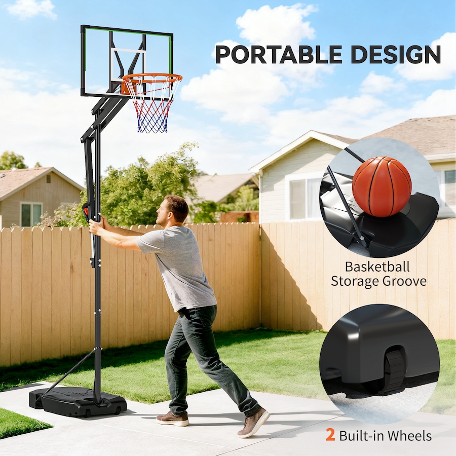 Image 929732_ALTMORE6.jpg, Product 929-732 / Price $119.99, Soozier Basketball Hoop, 4.1-8.5ft Adjustable Basketball Goal with 18" Rim from Soozier on TSC.ca's Health & Fitness department