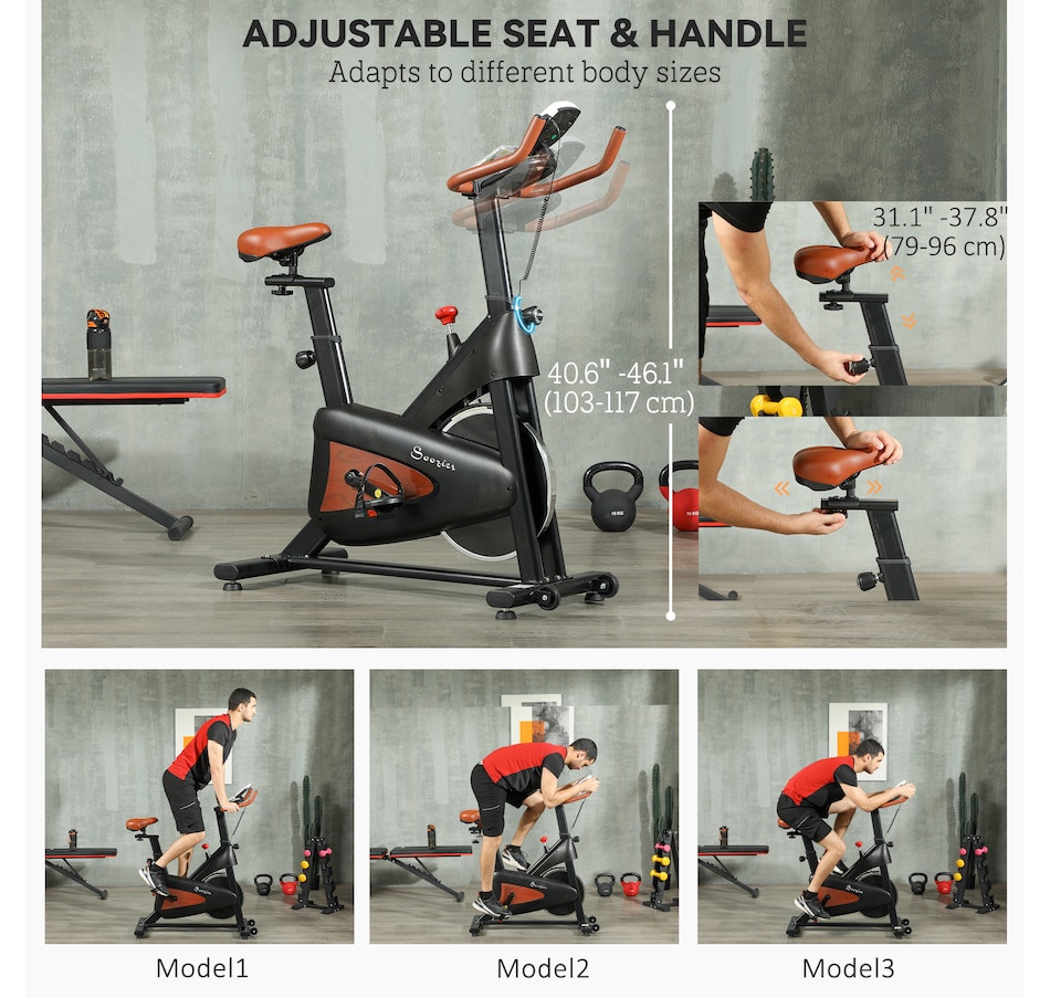 Image 929736_ALTMORE4.jpg, Product 929-736 / Price $189.99, Soozier Exercise Bike, Quiet Stationary Bike w/ LCD Display, Black from Soozier on TSC.ca's Health & Fitness department