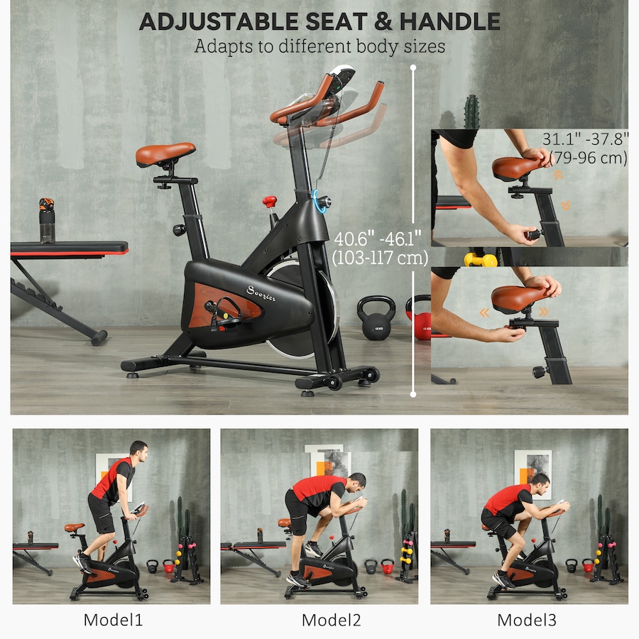 Image 929736_ALTMORE4.jpg, Product 929-736 / Price $169.99, Soozier Exercise Bike, Quiet Stationary Bike w/ LCD Display, Black from Soozier on TSC.ca's Health & Fitness department