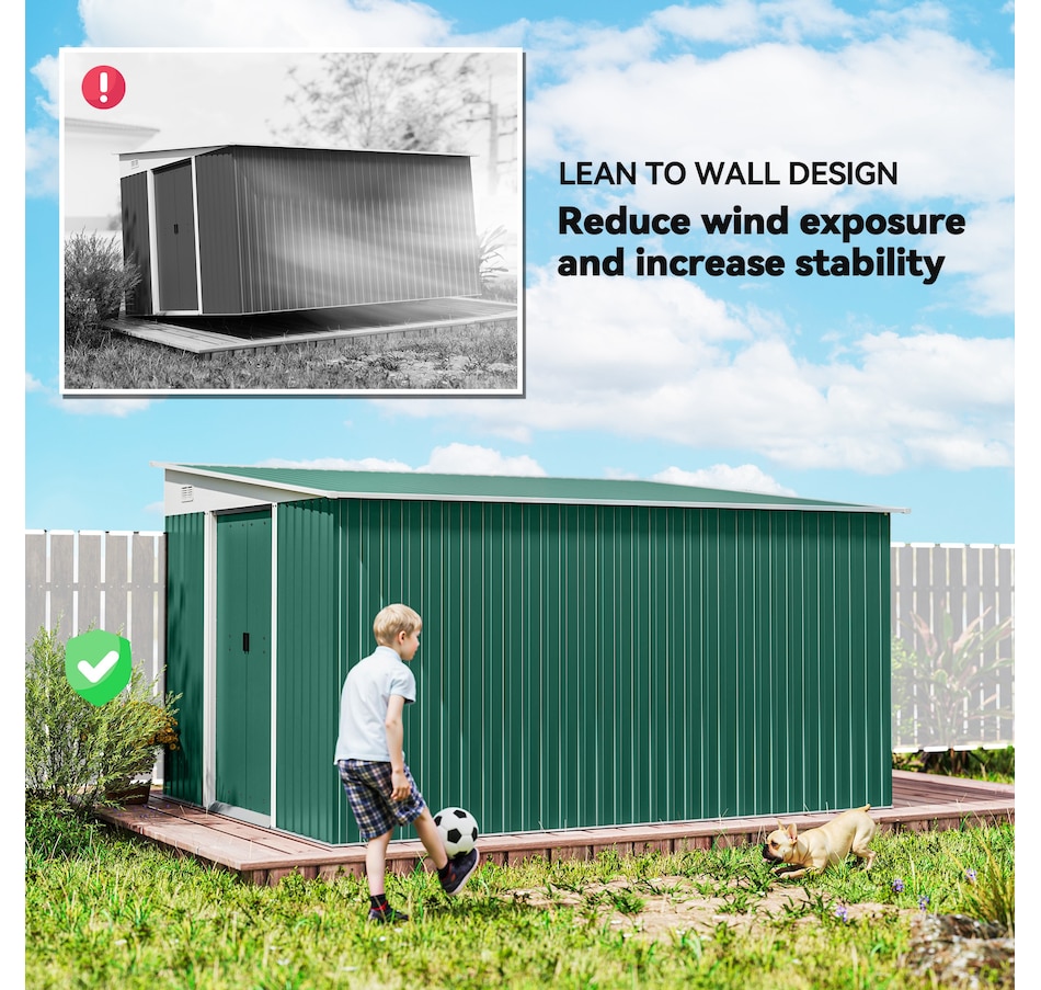 Image 929743_ALTMORE6.jpg, Product 929-743 / Price $609.99, Outsunny 11' x 9' Steel Garden Storage Shed, Outdoor Metal Tool House from Outsunny on TSC.ca's Home & Garden department