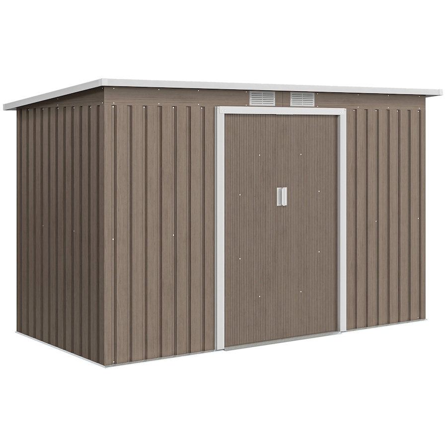 Image 929746.jpg, Product 929-746 / Price $369.99, Outsunny 9'x4' Garden Storage Shed Galvanized Steel Tool House, Light Grey from Outsunny on TSC.ca's Home & Garden department