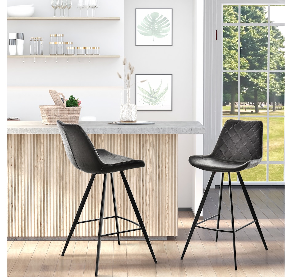 Image 929754_ALTMORE1.jpg, Product 929-754 / Price $159.99, HOMCOM Bar Height Bar Stools Set of 2, Microfiber Cloth Bar Chairs from HOMCOM on TSC.ca's Home & Garden department