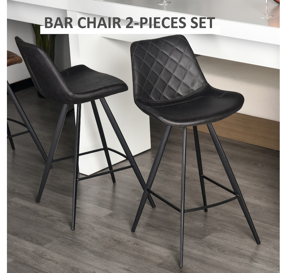 Image 929754_ALTMORE3.jpg, Product 929-754 / Price $159.99, HOMCOM Bar Height Bar Stools Set of 2, Microfiber Cloth Bar Chairs from HOMCOM on TSC.ca's Home & Garden department