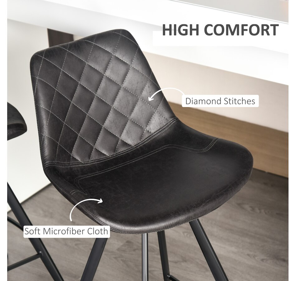 Image 929754_ALTMORE4.jpg, Product 929-754 / Price $159.99, HOMCOM Bar Height Bar Stools Set of 2, Microfiber Cloth Bar Chairs from HOMCOM on TSC.ca's Home & Garden department