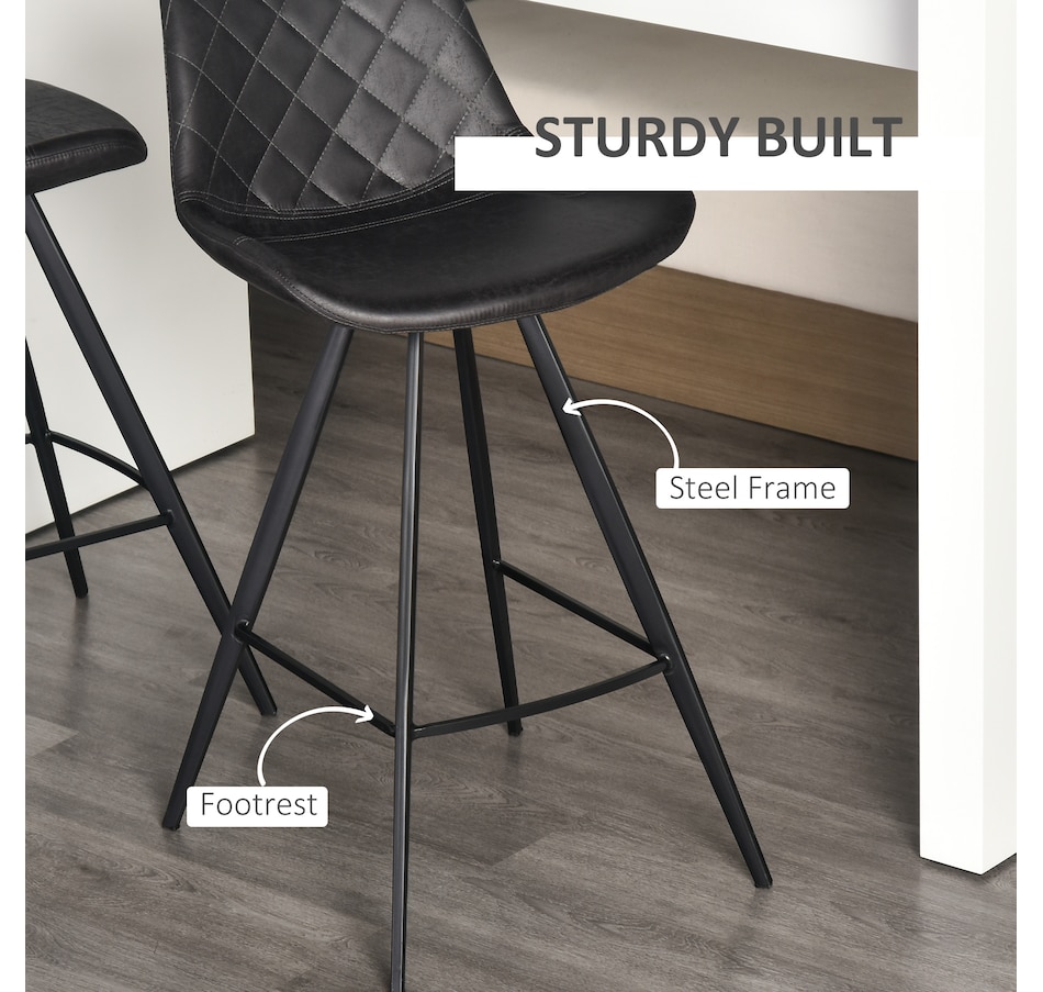 Image 929754_ALTMORE5.jpg, Product 929-754 / Price $159.99, HOMCOM Bar Height Bar Stools Set of 2, Microfiber Cloth Bar Chairs from HOMCOM on TSC.ca's Home & Garden department