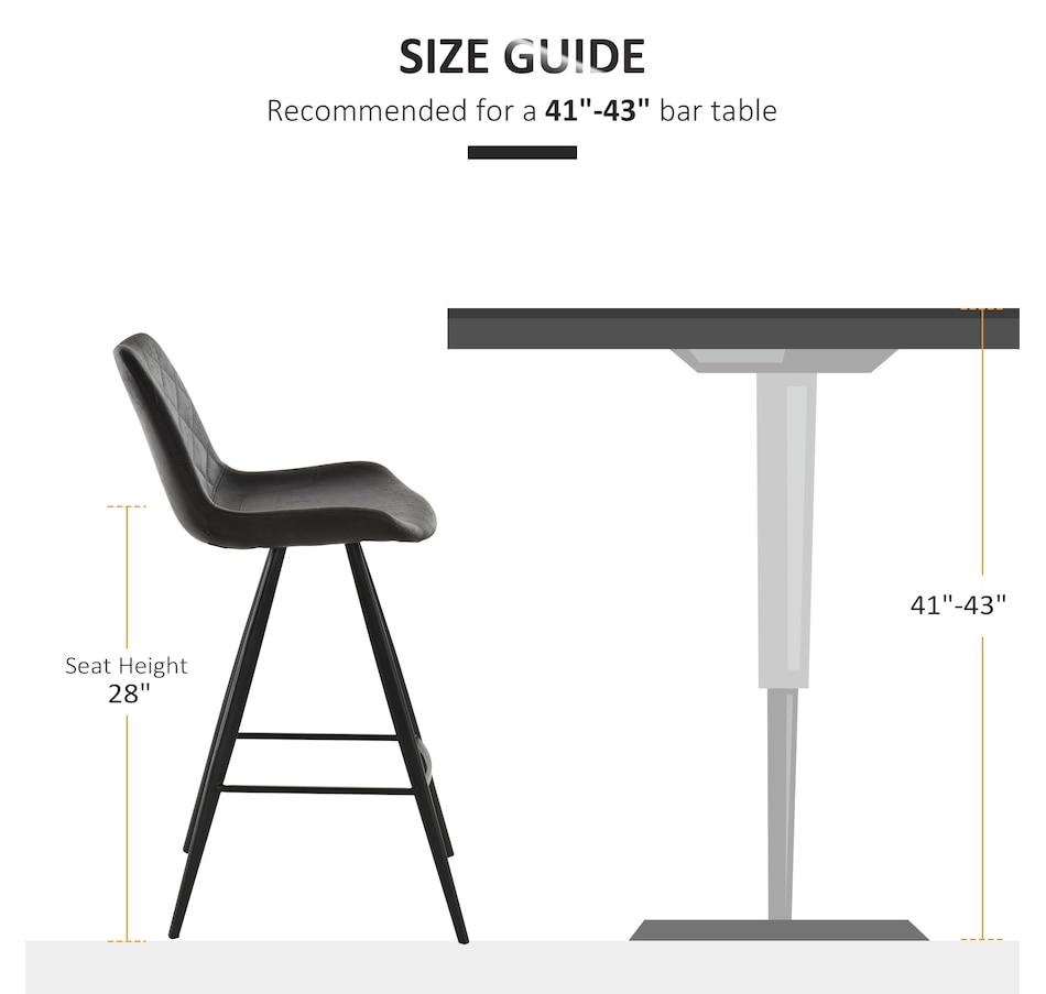 Image 929754_ALTMORE6.jpg, Product 929-754 / Price $159.99, HOMCOM Bar Height Bar Stools Set of 2, Microfiber Cloth Bar Chairs from HOMCOM on TSC.ca's Home & Garden department
