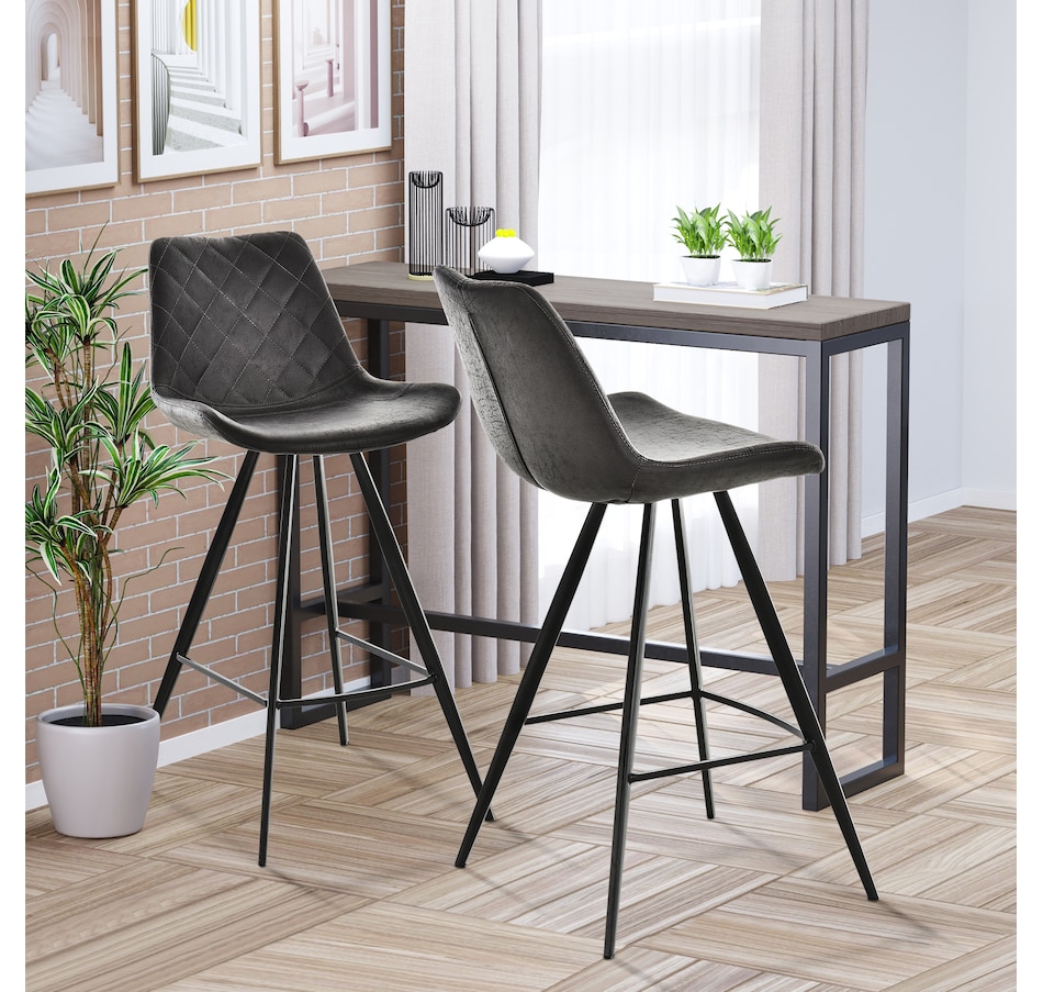 Image 929754_ALTMORE8.jpg, Product 929-754 / Price $159.99, HOMCOM Bar Height Bar Stools Set of 2, Microfiber Cloth Bar Chairs from HOMCOM on TSC.ca's Home & Garden department