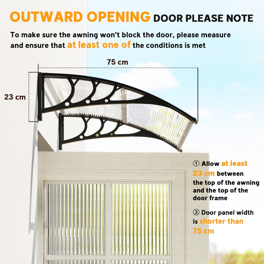 Image 929841_ALTMORE6.jpg, Product 929-841 / Price $74.99, Outsunny Window Awning, Polycarbonate Cover Patio Awnings, White from Outsunny on TSC.ca's Home & Garden department