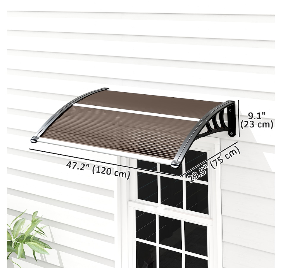 Image 929843_ALTMORE2.jpg, Product 929-843 / Price $69.99, Outsunny Window Awning, Polycarbonate Cover Patio Awnings, Brown from Outsunny on TSC.ca's Home & Garden department