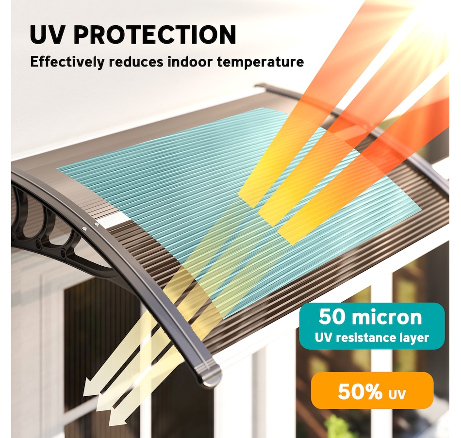 Image 929843_ALTMORE3.jpg, Product 929-843 / Price $69.99, Outsunny Window Awning, Polycarbonate Cover Patio Awnings, Brown from Outsunny on TSC.ca's Home & Garden department