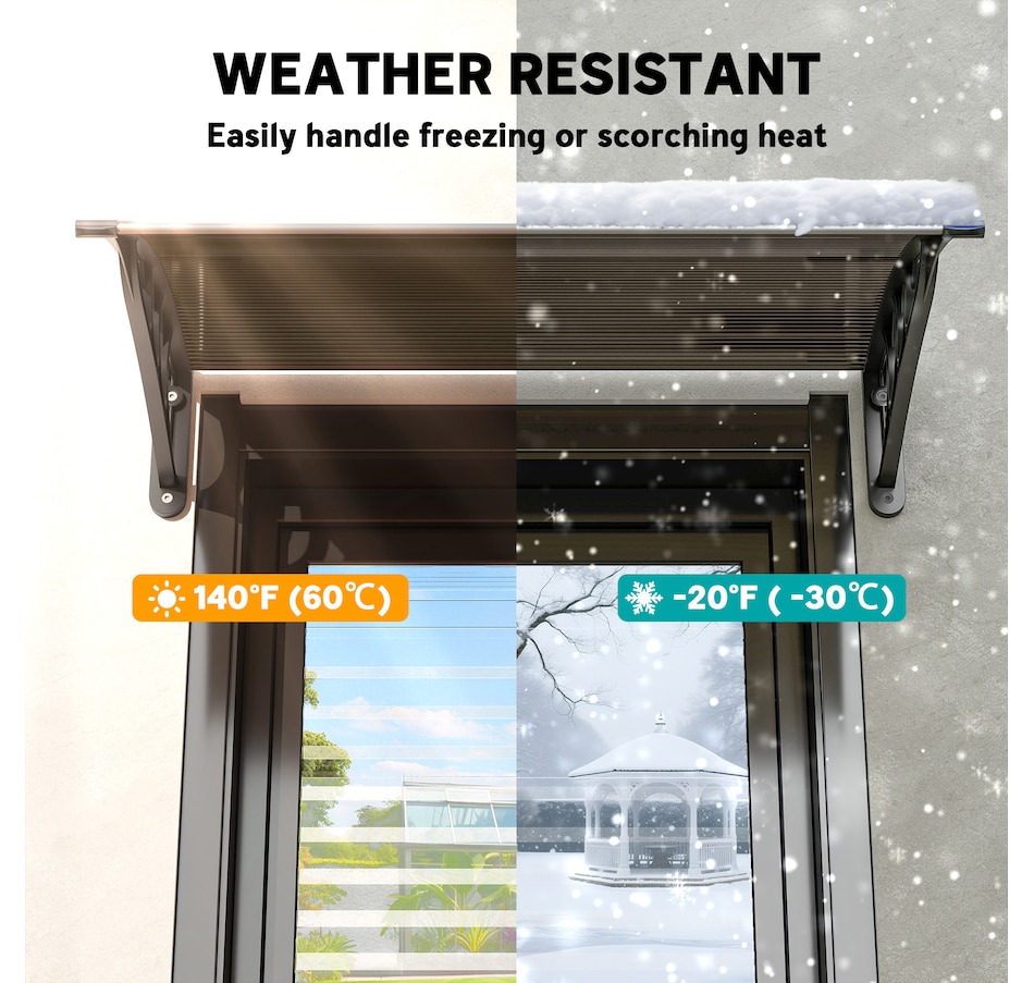 Image 929843_ALTMORE5.jpg, Product 929-843 / Price $69.99, Outsunny Window Awning, Polycarbonate Cover Patio Awnings, Brown from Outsunny on TSC.ca's Home & Garden department