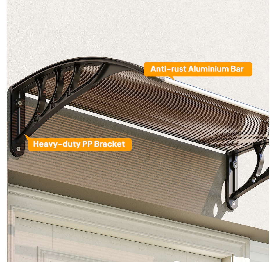 Image 929843_ALTMORE7.jpg, Product 929-843 / Price $69.99, Outsunny Window Awning, Polycarbonate Cover Patio Awnings, Brown from Outsunny on TSC.ca's Home & Garden department