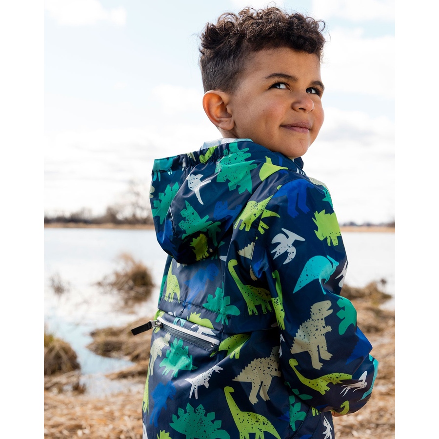 Image 930009_ALTMORE1.jpg, Product 930-009 / Price $44.80 - $48.30, Packable Dinosaur Windbreaker in Polyester from Deux par Deux on TSC.ca's Fashion department