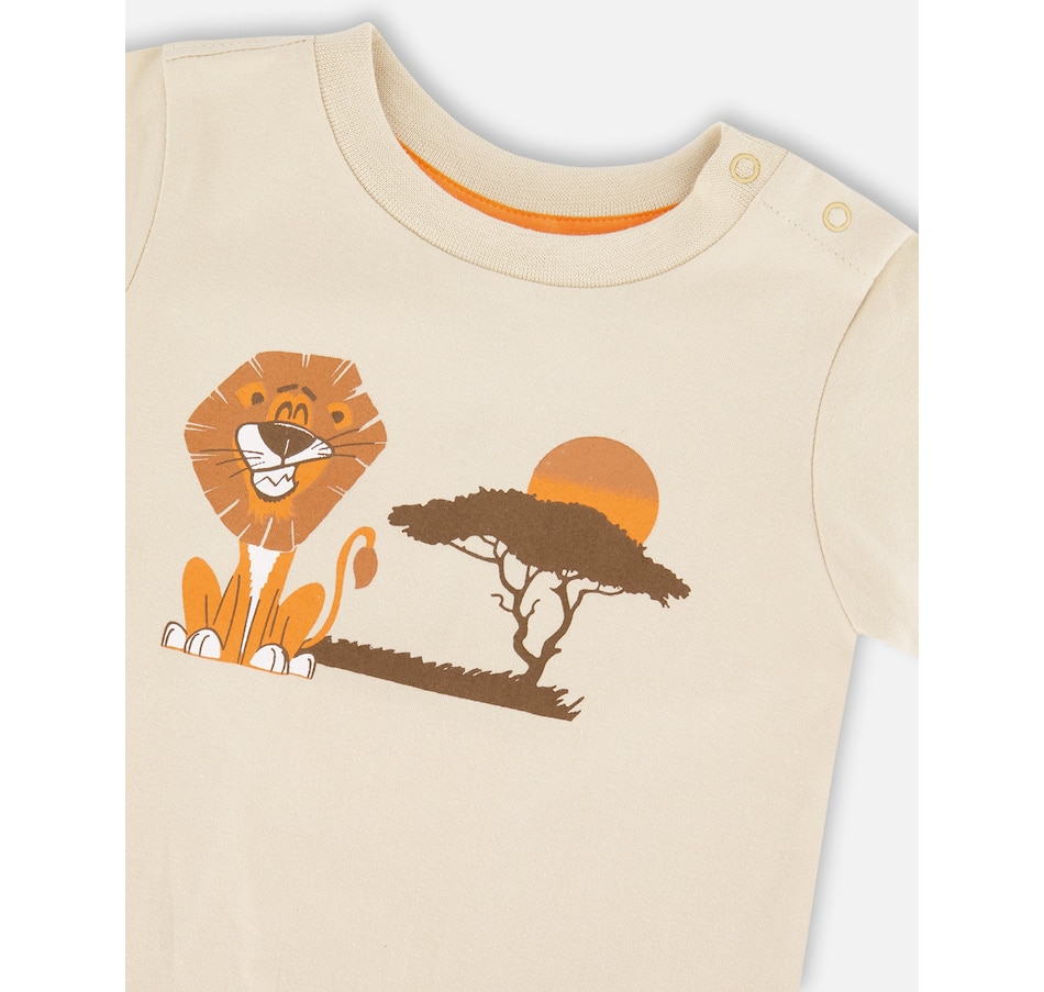 Image 930397_ALTMORE2.jpg, Product 930-397 / Price $45.00, Organic Cotton Lion and Savanna Short Sleeve T-Shirt and Short Set from Deux par Deux on TSC.ca's Fashion department