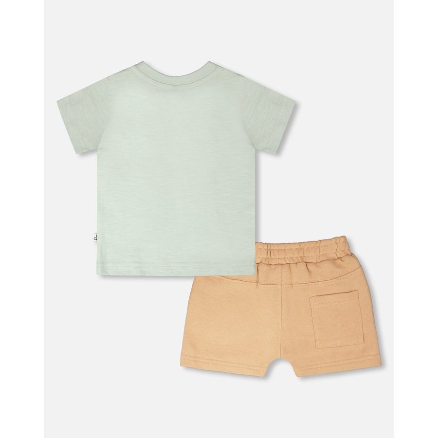 Image 930407_ALTMORE1.jpg, Product 930-407 / Price $22.50, Organic Cotton Monkey Short Sleeve T-Shirt and Short Set from Deux par Deux on TSC.ca's Fashion department