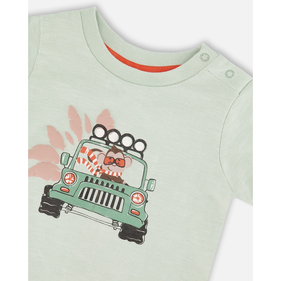 Image 930407_ALTMORE2.jpg, Product 930-407 / Price $22.50, Organic Cotton Monkey Short Sleeve T-Shirt and Short Set from Deux par Deux on TSC.ca's Fashion department