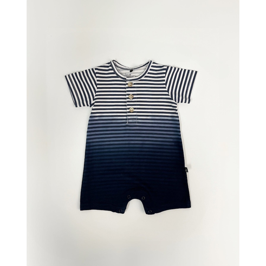 Image 930416.jpg, Product 930-416 / Price $11.70, Short Sleeve Gradient Stripes Organic Cotton Romper from Deux par Deux on TSC.ca's Fashion department