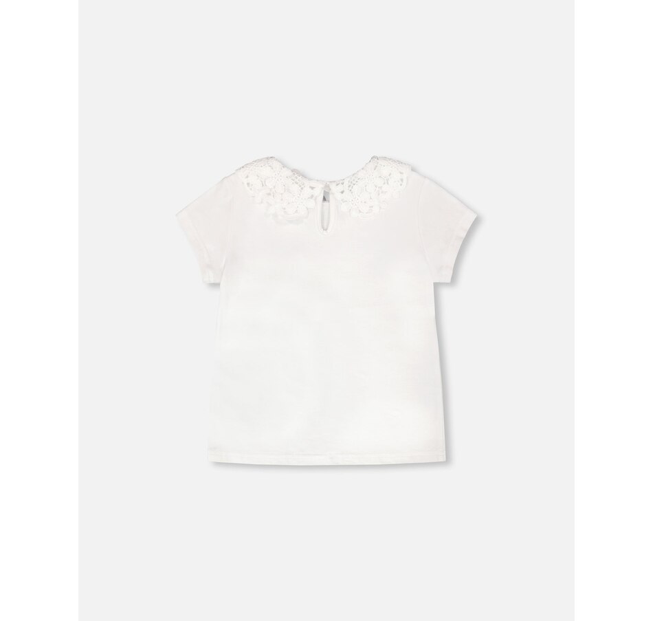Image 930556_ALTMORE2.jpg, Product 930-556 / Price $32.00 - $34.00, Short Sleeve Crochet Peter Pan Collar T-Shirt from Deux par Deux on TSC.ca's Fashion department