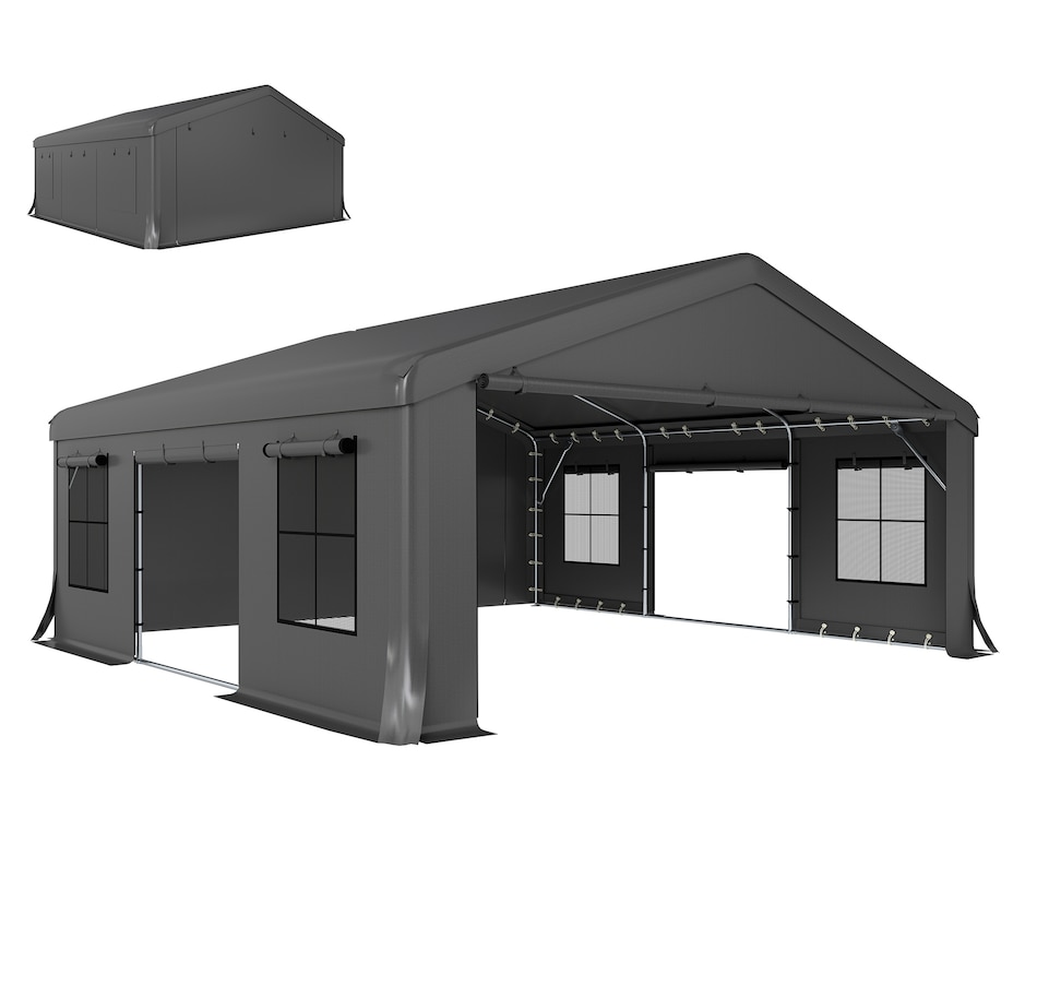 Image 930600.jpg, Product 930-600 / Price $729.99, Outsunny 20' x 20' Heavy Duty Carport, Portable Garage with Doors, Windows from Outsunny on TSC.ca's Home & Garden department