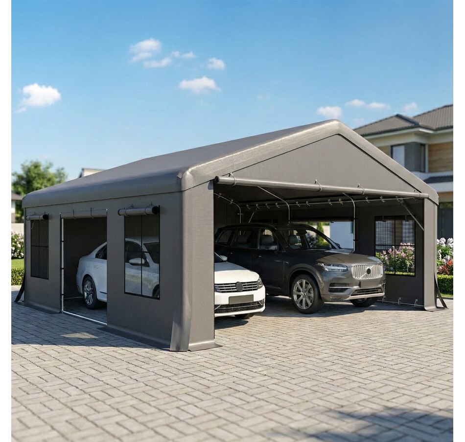 Image 930600_ALTMORE1.jpg, Product 930-600 / Price $729.99, Outsunny 20' x 20' Heavy Duty Carport, Portable Garage with Doors, Windows from Outsunny on TSC.ca's Home & Garden department