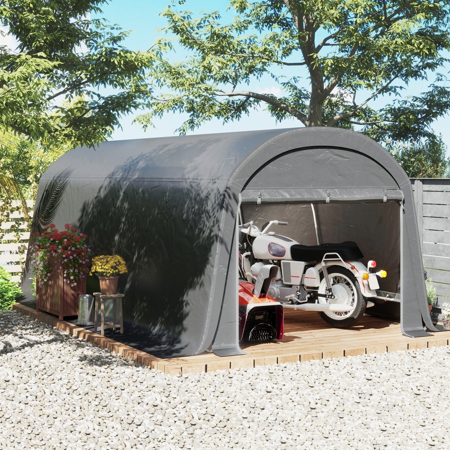 Image 930601_ALTMORE1.jpg, Product 930-601 / Price $387.99, Outsunny 10' x 20' Portable Shed, Bike Tent with Roll-up Zipper Door, Dark Grey from Outsunny on TSC.ca's Home & Garden department