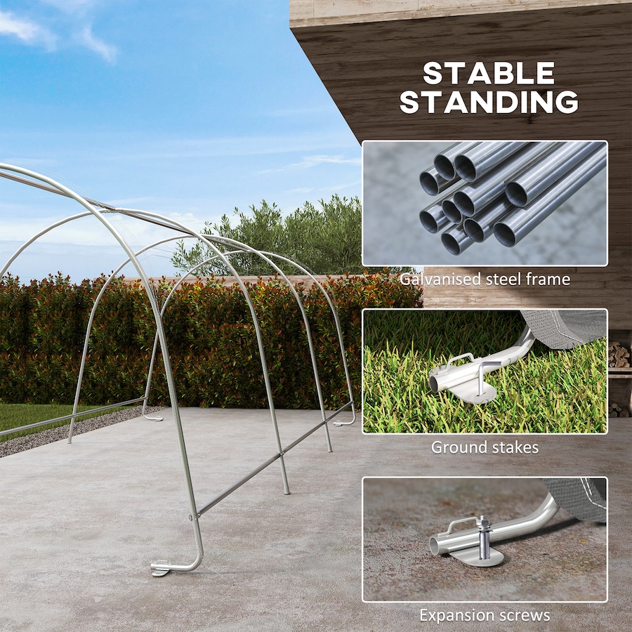 Image 930601_ALTMORE4.jpg, Product 930-601 / Price $387.99, Outsunny 10' x 20' Portable Shed, Bike Tent with Roll-up Zipper Door, Dark Grey from Outsunny on TSC.ca's Home & Garden department