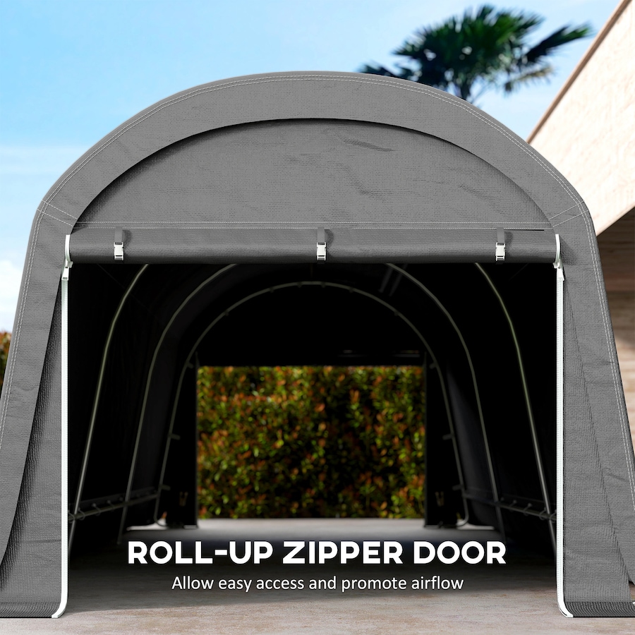 Image 930601_ALTMORE5.jpg, Product 930-601 / Price $387.99, Outsunny 10' x 20' Portable Shed, Bike Tent with Roll-up Zipper Door, Dark Grey from Outsunny on TSC.ca's Home & Garden department