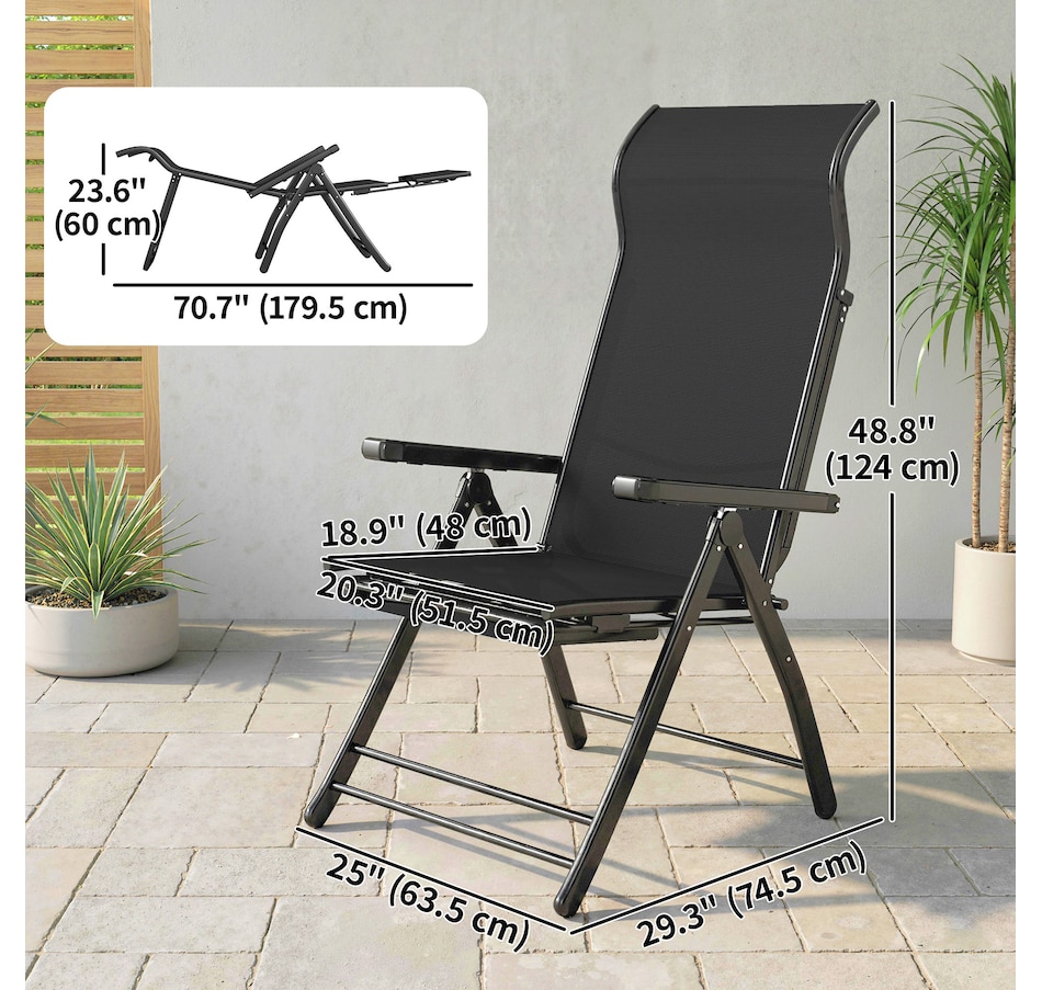 Image 930602_ALTMORE11.jpg, Product 930-602 / Price $179.99, Outsunny Folding Patio Chairs, Outdoor Recliner with Footrest from Outsunny on TSC.ca's Home & Garden department