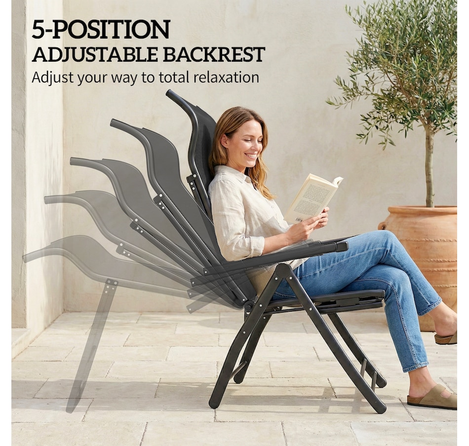 Image 930602_ALTMORE12.jpg, Product 930-602 / Price $179.99, Outsunny Folding Patio Chairs, Outdoor Recliner with Footrest from Outsunny on TSC.ca's Home & Garden department