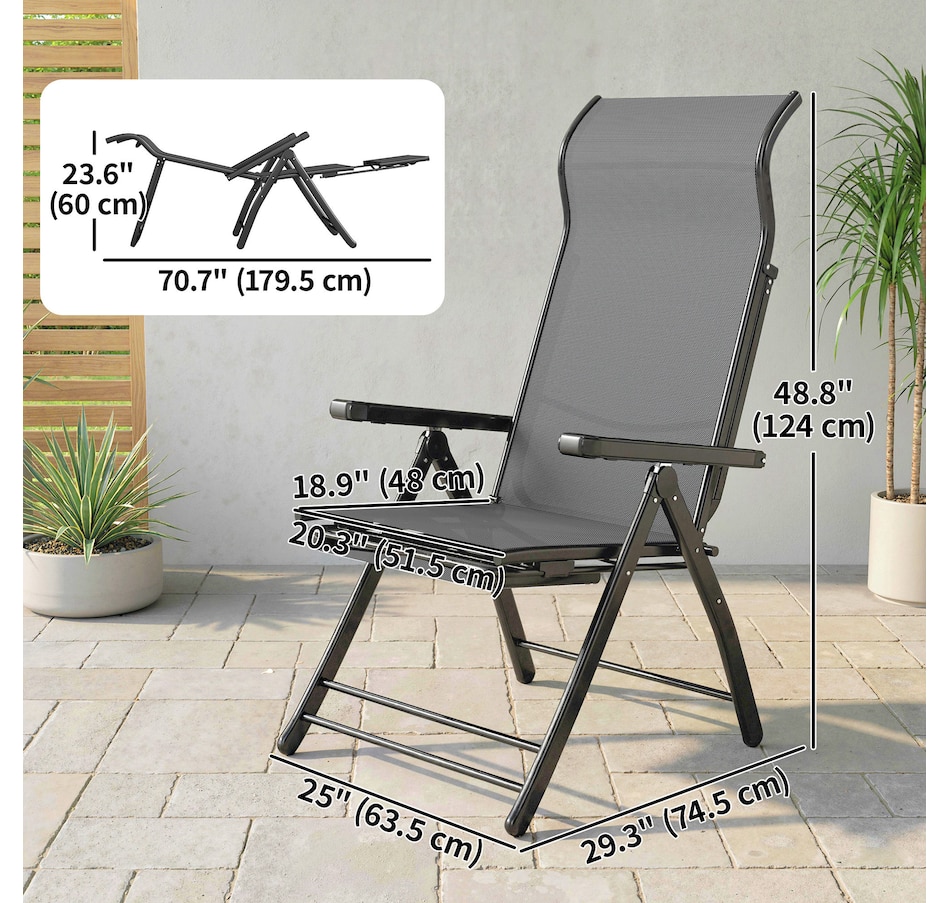 Image 930602_ALTMORE2.jpg, Product 930-602 / Price $179.99, Outsunny Folding Patio Chairs, Outdoor Recliner with Footrest from Outsunny on TSC.ca's Home & Garden department