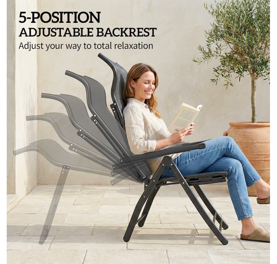Image 930602_ALTMORE3.jpg, Product 930-602 / Price $179.99, Outsunny Folding Patio Chairs, Outdoor Recliner with Footrest from Outsunny on TSC.ca's Home & Garden department