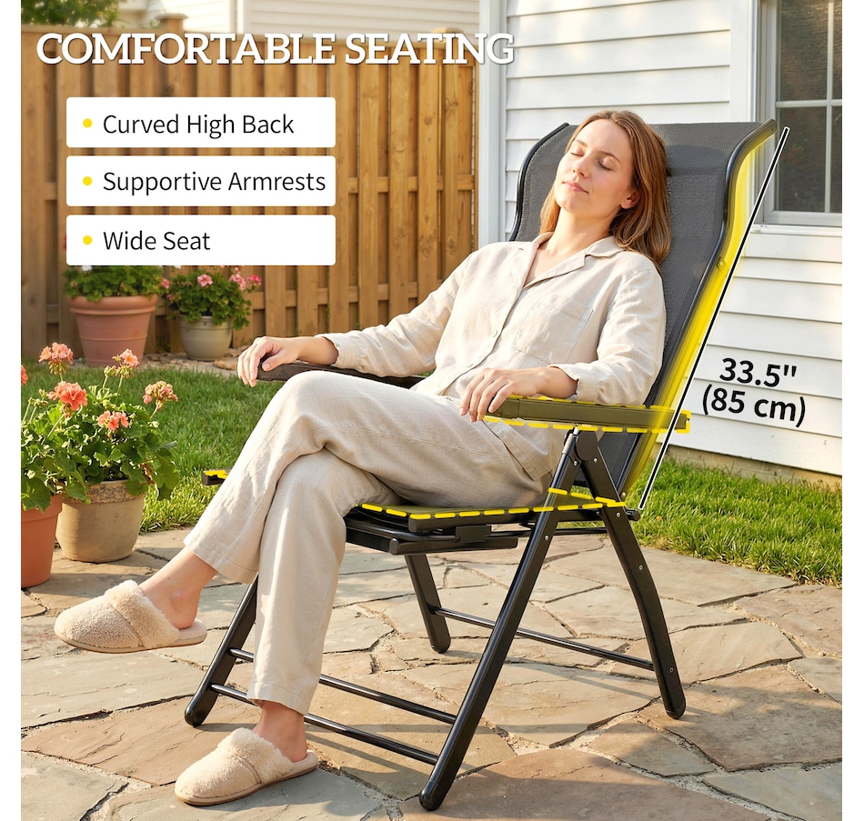 Image 930602_ALTMORE5.jpg, Product 930-602 / Price $179.99, Outsunny Folding Patio Chairs, Outdoor Recliner with Footrest from Outsunny on TSC.ca's Home & Garden department